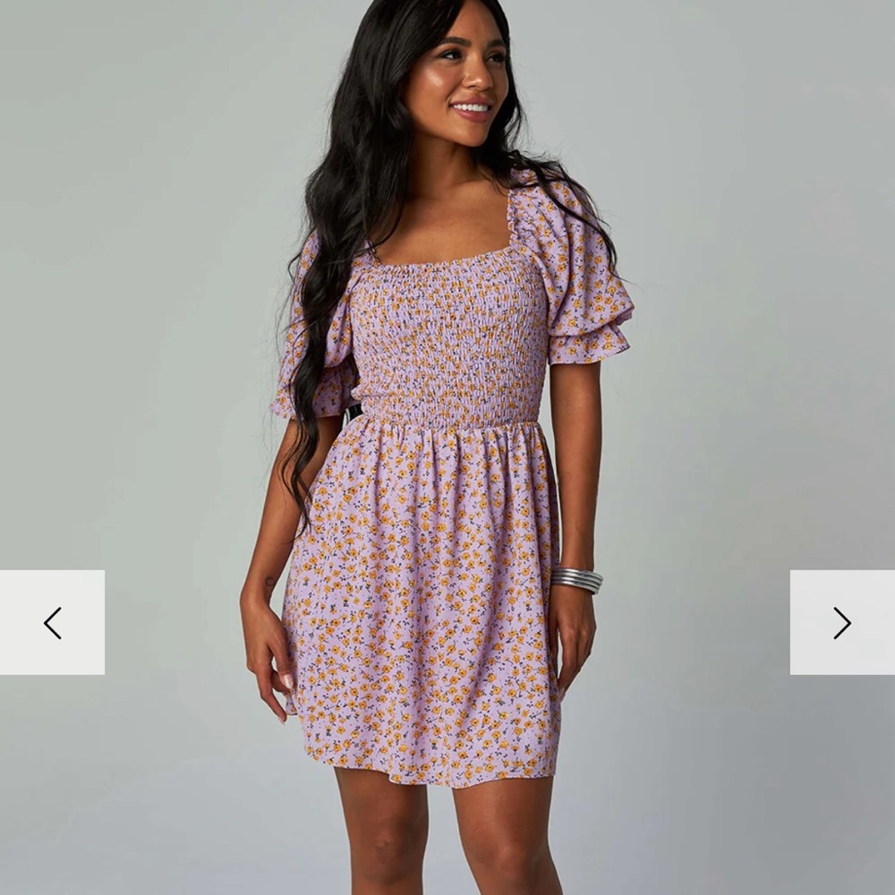 NWT ANDI SQUARE NECK SHORT DRESS - BUTTERCUP